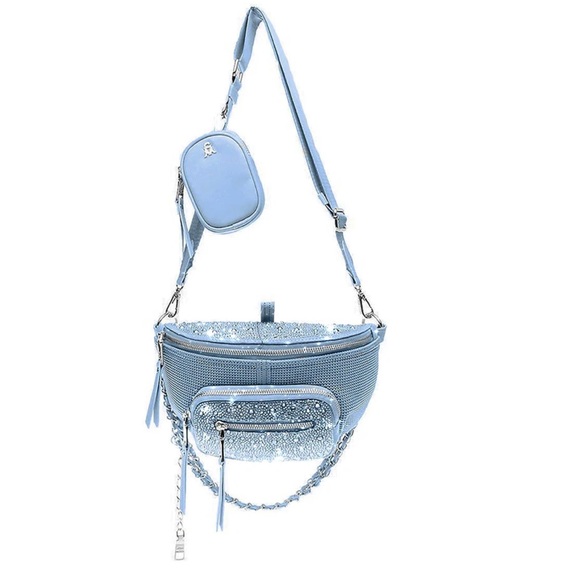 🆕{Steve Madden} Bmaxima Multi Crystals Cross Body Sling Bag - Picture 4 of 12